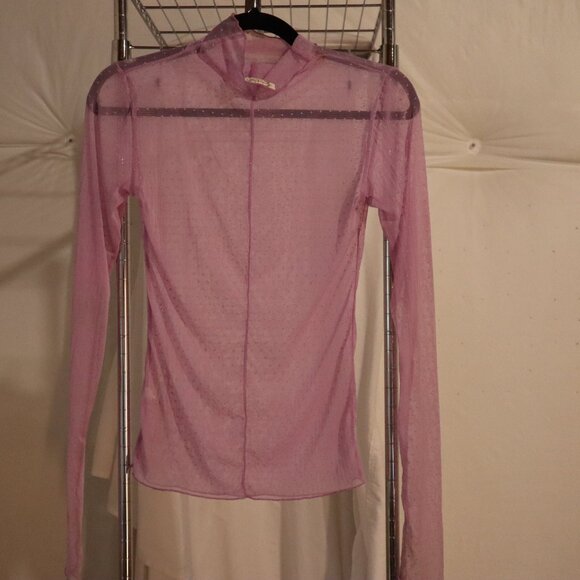 Free People Sheer Mockneck, Size Small, Pink - Picture 4 of 8